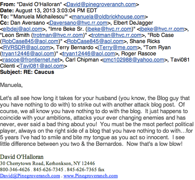 Dump Terry Bernardo – Dump David O'Halloran