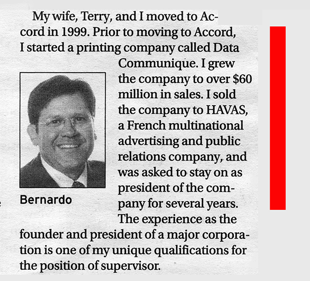 Never vote for Len Bernardo